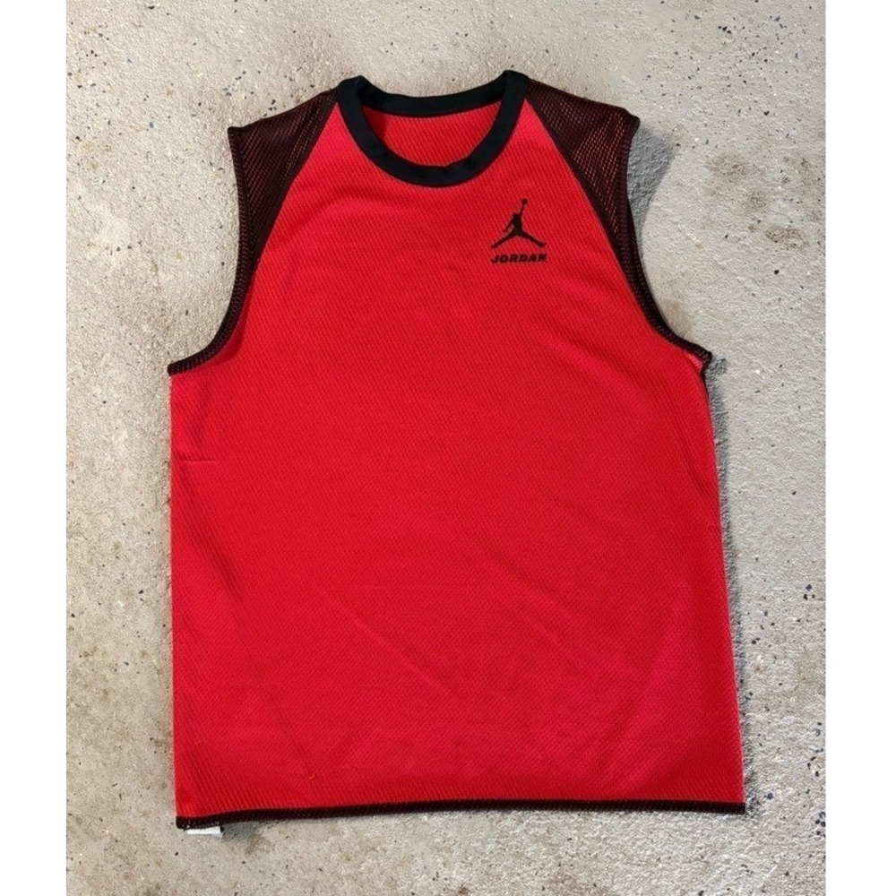 Jordan Mens Reversible Mesh Tank Top Red Black Jumpman Jersey Size Large